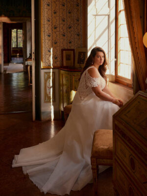 Plus size A-line wedding dress Dupree-C by Modeca