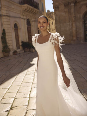 Fit and flare wedding dress Gaura by Modeca