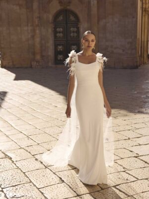 Fit and flare wedding dress Gaura by Modeca