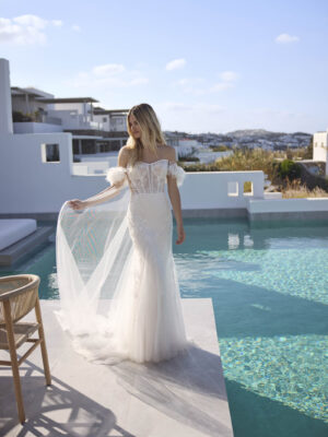 Fit and flare wedding dress Irene by Lux Modeca