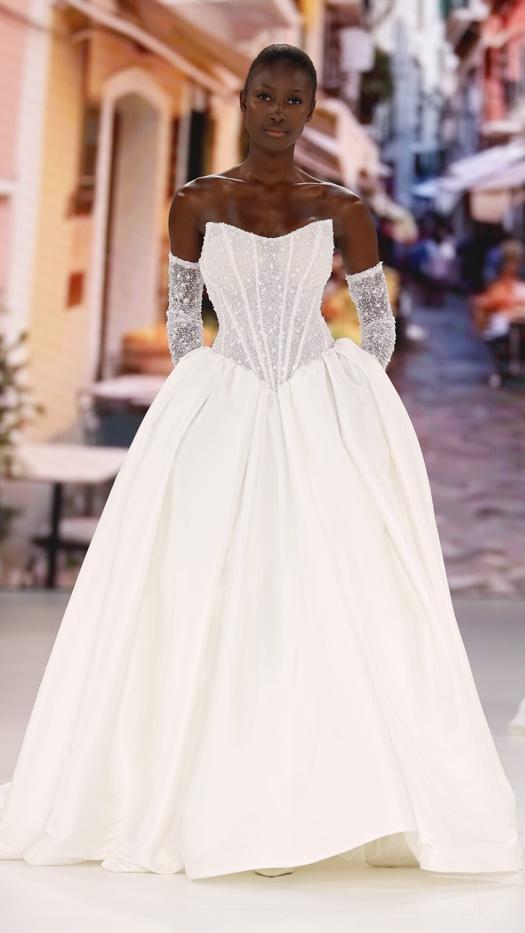 Modeca wedding dress on the Barcelona Bridal Fashion Week runway