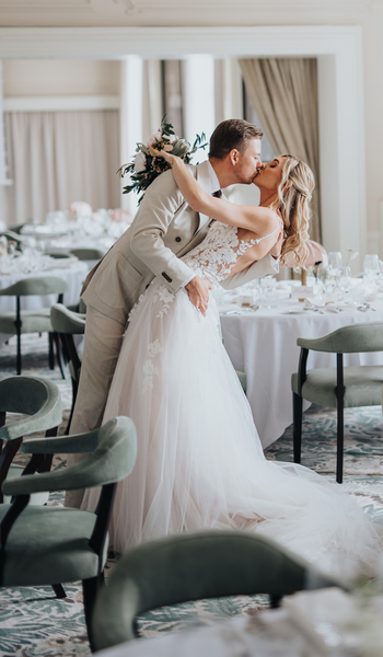 Modeca bride Emma in her Rachel wedding dress