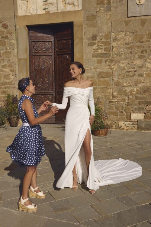 Fit and flare wedding dress Giselle by Modeca