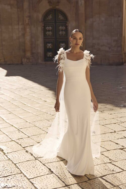 Fit and flare wedding dress Gaura by Modeca